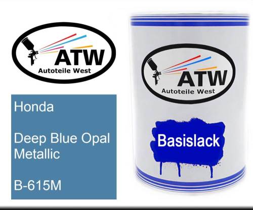 Honda, Deep Blue Opal Metallic, B-615M: 500ml Lackdose, von ATW Autoteile West.